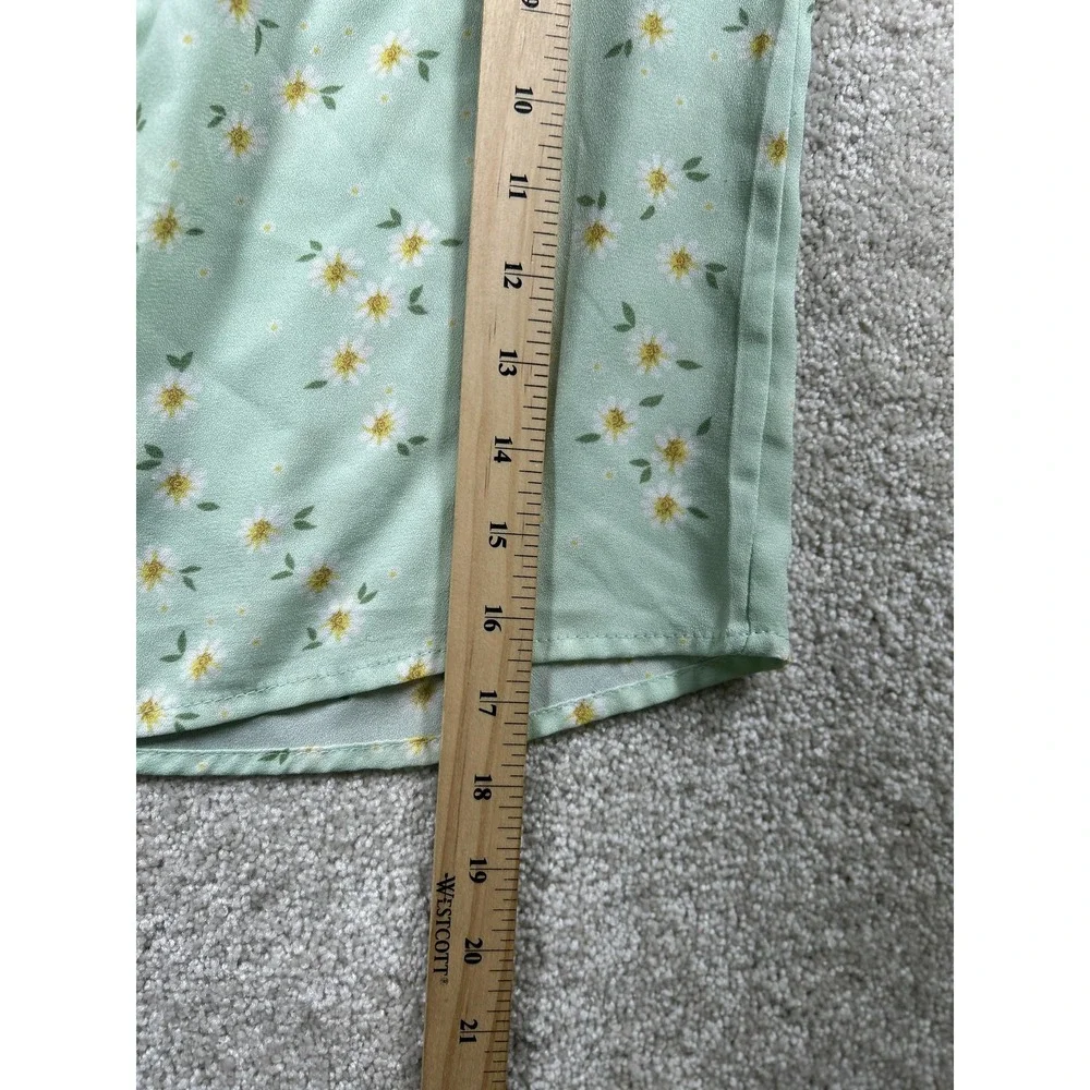 Hearth & Arrow Shirt Girls 10/12‎ Green Floral Puff Sleeve Tie Peasant Top Cute
